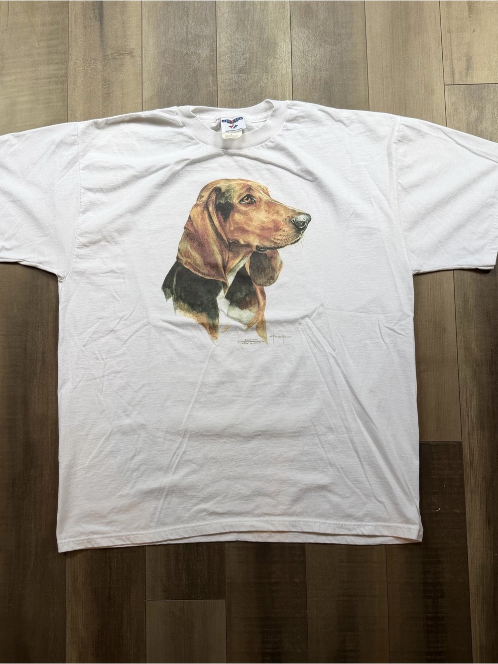 Vintage Jerzees Beagle Graphic Shirt White Size XL Animal Pet Y2K Dog Lover